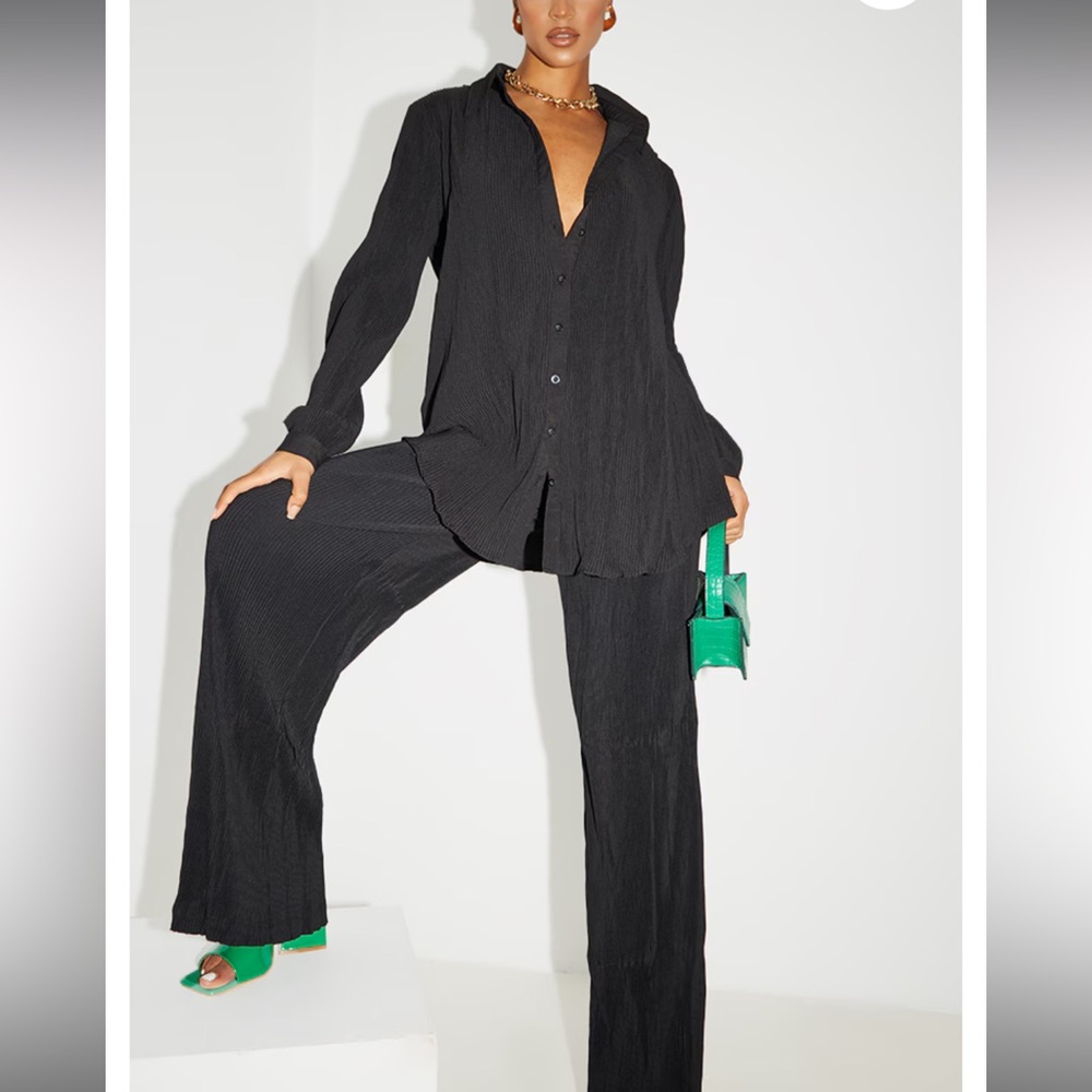 PrettyLittleThing Plisse Crepe/Crinkle Pants